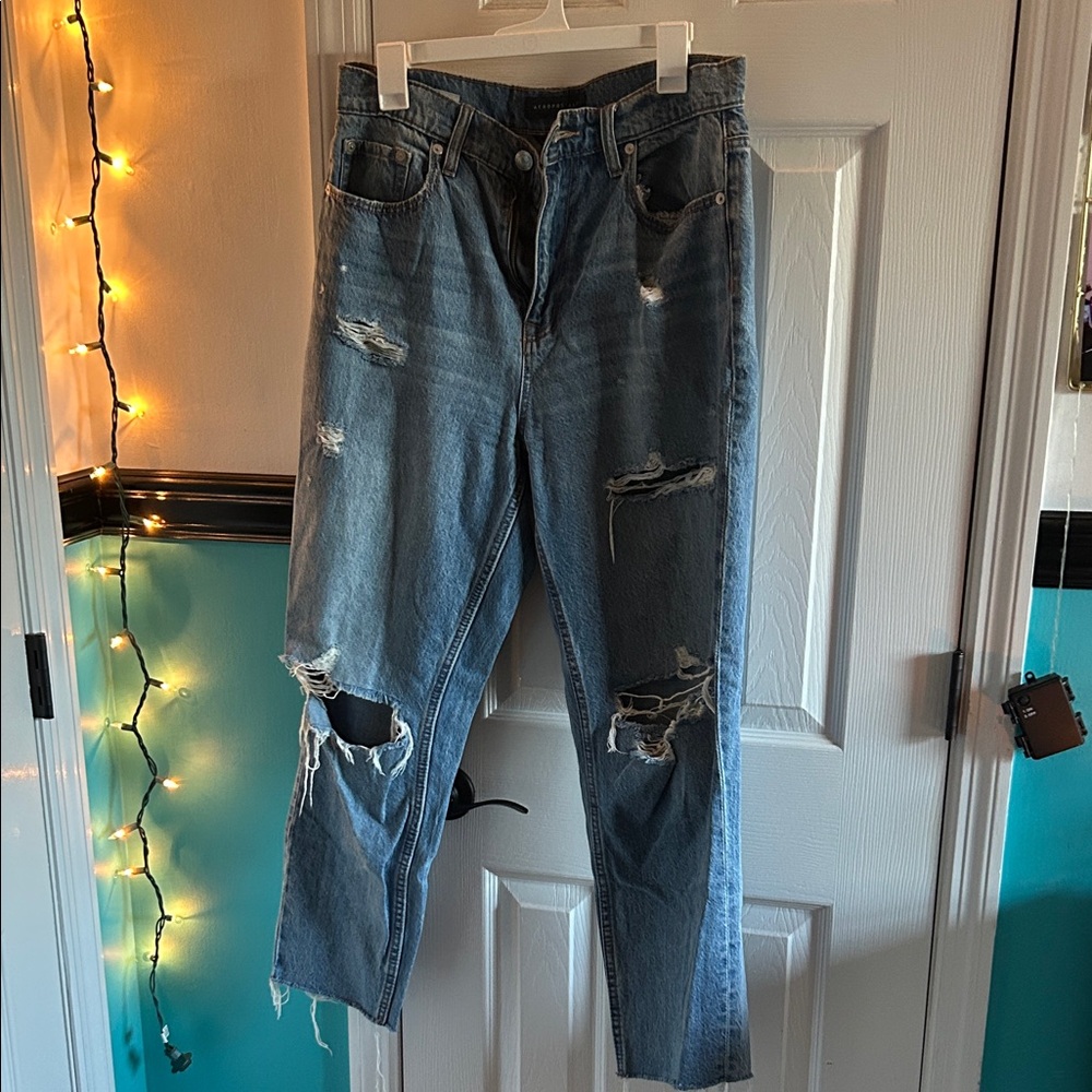 Aeropostale Blue Curvy Mom Jeans